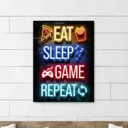 Gamer Quotes Canvas Poster Gaming Room Decor Modern Neon - Temu