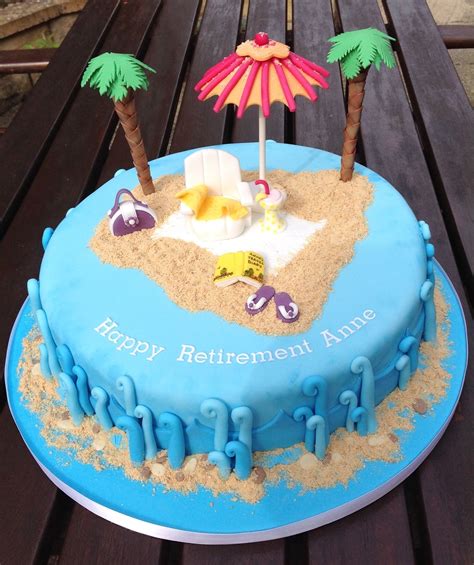 Cake Decorating Equipment Unique Beach themed Retirement Cake Cakes Pinterest | Retirement cakes ...