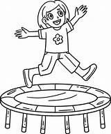 Circus Child And Trampoline Isolated Coloring Page 34328758 Vector Art  sketch template