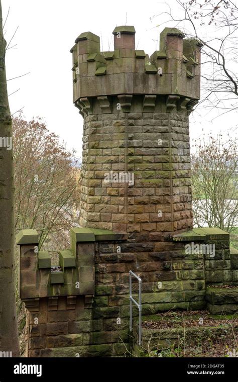 Castellated Norman style architecture over a railway Stock Photo - Alamy