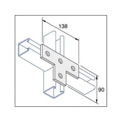 Unistrut Stainless Steel 316 90 Degree Angle Bracket 2 Hole (1x1) (P1026SS)