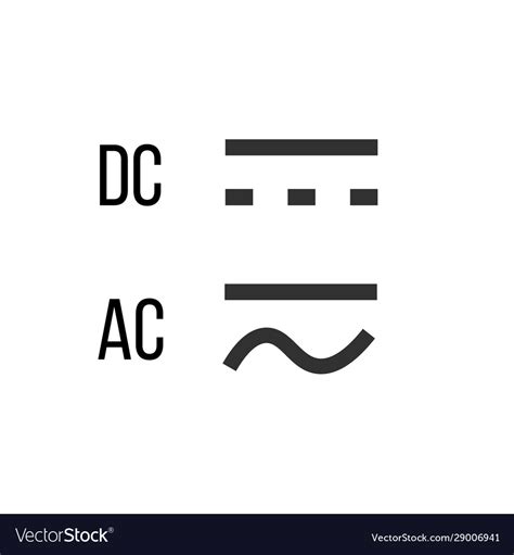 Direct and alternating current dc and ac symbol Vector Image