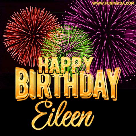 Wishing You A Happy Birthday, Eileen! Best fireworks GIF animated greeting card. | Funimada.com