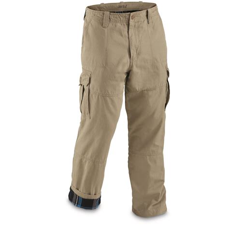 Guide Gear Men's Flannel Lined Cargo Pants - 224165, Insulated Pants, Overalls & Coveralls at ...