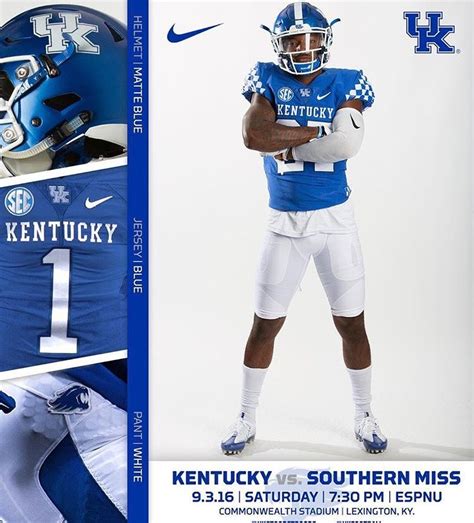 University of Kentucky Wildcats Football Uniform | Kentucky football ...