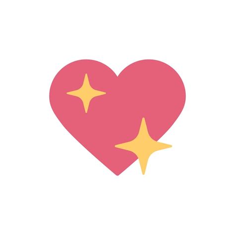 Icono de signo de emoji de corazón brillante con la estrella brillante ...