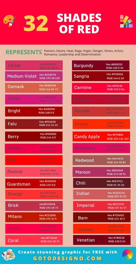 red color palette hex code - Renea Mccool