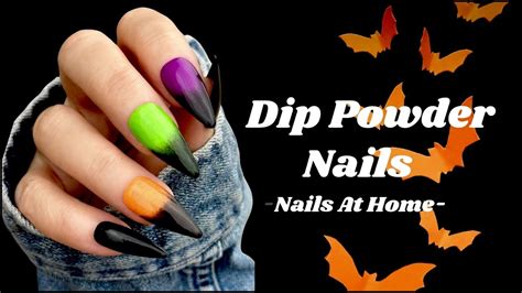Easy Halloween Nails | Dip Powder Nails | Gel Method | DIY Nails At Home | Press On Nails ...