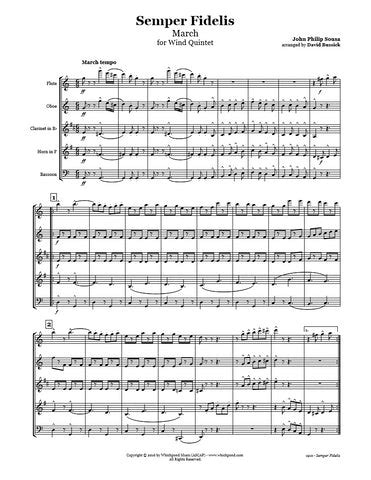 Sousa Semper Fidelis March Wind Quintet PDF Patriotic Sheet Music – Whichpond Music