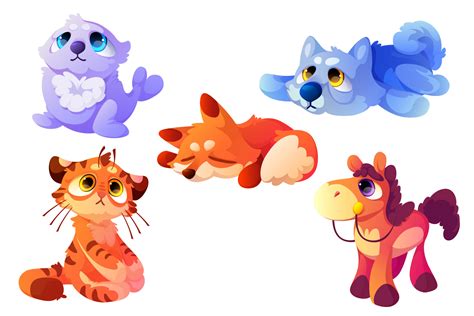 Plush animals, cute soft toys for babies 14320371 Vector Art at Vecteezy