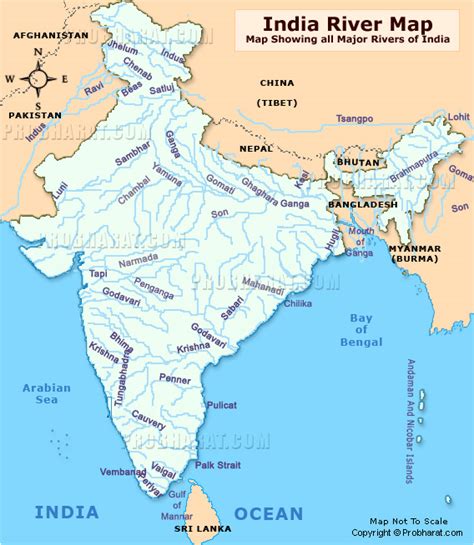 India River Map :: Rivers of India Map :: Map showing all Major Indian Rivers