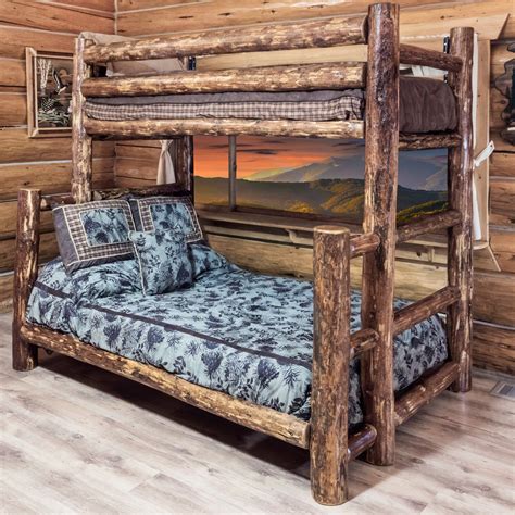 Montana Woodworks Glacier Country Twin Over Full Bunk Bed Log Bunk Beds, Pine Bunk Beds, Bunk ...