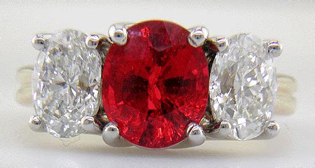 Red Spinel Trellis Ring with Diamonds - Bijoux Extraordinaire