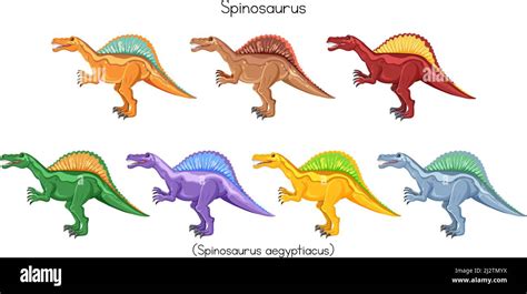 Spinosaurus in different colors illustration Stock Vector Image & Art ...