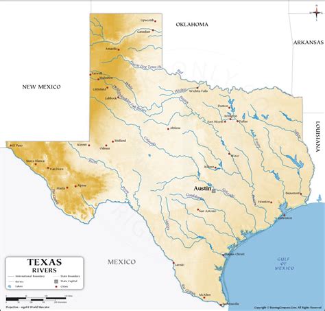 Map Of Texas Rivers Map