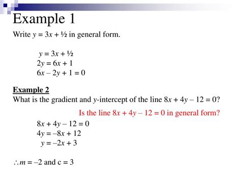 PPT - The General Equation of a straight line PowerPoint Presentation, free download - ID:2264115