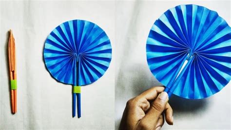 DIY : Handmade Paper Fan | Folded Hand Fan | How to Make a Paper Fan | Folded paper fan tutorial ...