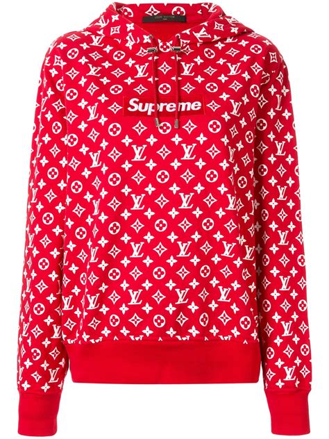 Supreme Red Hoodie Louis Vuitton | semashow.com