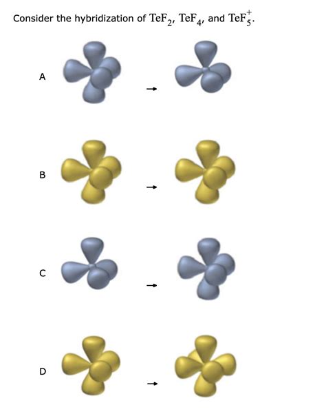 Solved Consider the hybridization of TeF2,TeF4, and TeF5+. A | Chegg.com