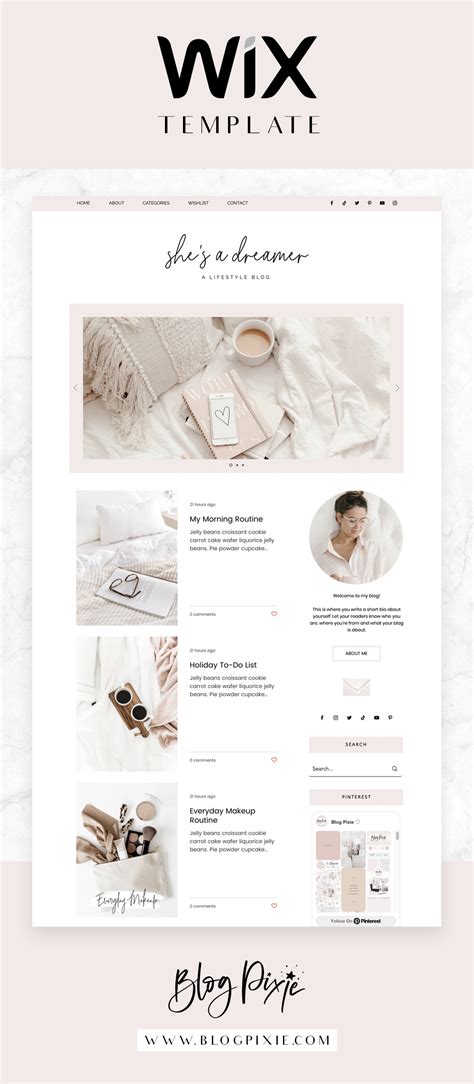 WIX Blog Template - Website Design for Bloggers - WIX Blog - Wix Themes - Wix Templates ...