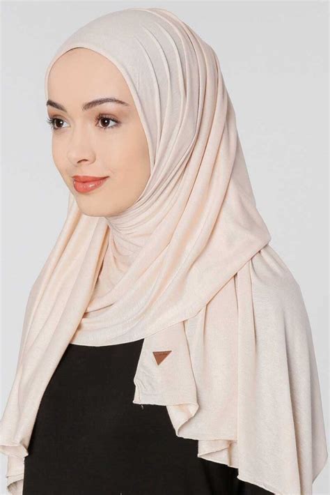 Seda - Beige Jersey Hijab From Ecardin - Buy online from Ayisah