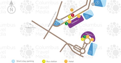 Map of Mexico City airport transportation & terminal