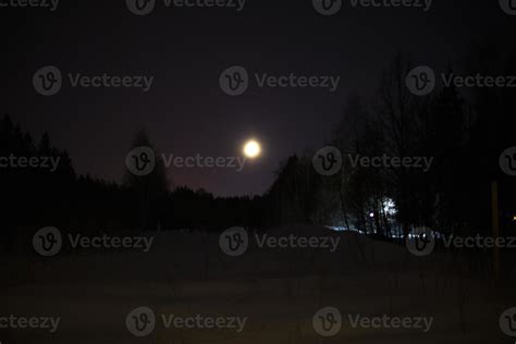 Night landscape with moon. Details of landscape at night. 11160638 ...