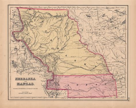 Nebraska and Kanzas.: Geographicus Rare Antique Maps