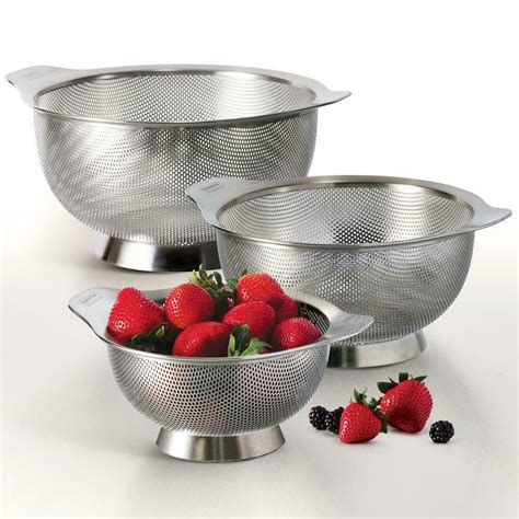 Colander Strainer Drainer Gourmet Stainless Steel Kitchen Cooking Tool 3 Pack | eBay in 2022 ...