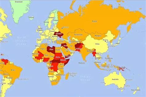 Interactive map shows the world's most dangerous countries to visit with vacationers warned