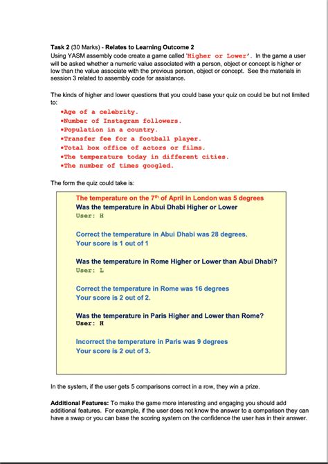 Solved Using YASM assembly code create a game called ‘Higher | Chegg.com