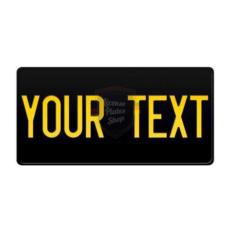 USA Black License Plate embossed with custom number or text