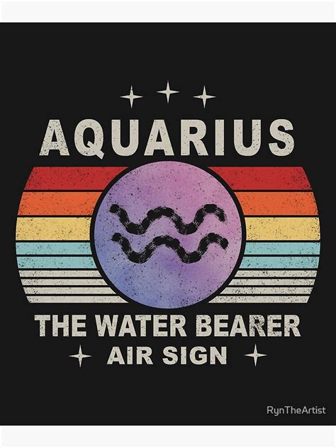 "Aquarius Air Sign Astrology Zodiac Retro Vintage Element" Poster by ...