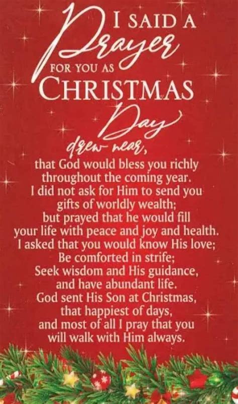 a christmas card with the words i said a prayer for you as a christmas day