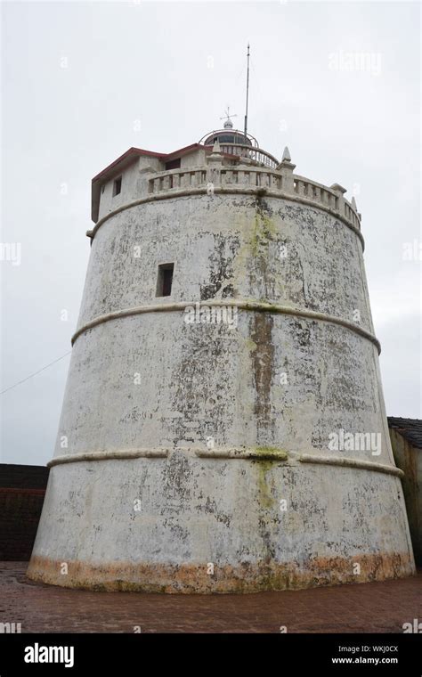 Lighthouse of the Upper Aguada Fort. Bardez, North Goa, India Stock ...