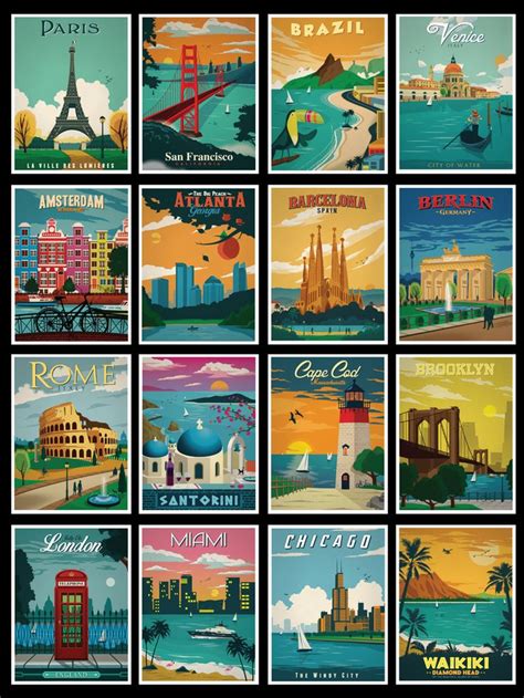 World Travel Series - Postcard Set VOL 1 | Postage stamp design ...