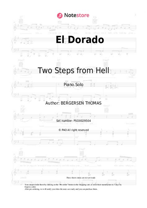 El Dorado piano sheet music Two Steps from Hell in Note-Store.com ...