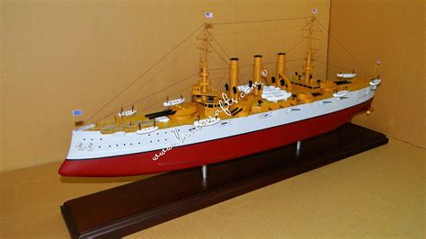 USS Connecticut (BB-18) - Mahogany Wooden Aircraft Models – Boat & Ship ...