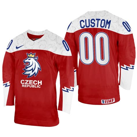 Men Custom Czechia Hockey Red Away Jersey 2022 IIHF World Championship ...