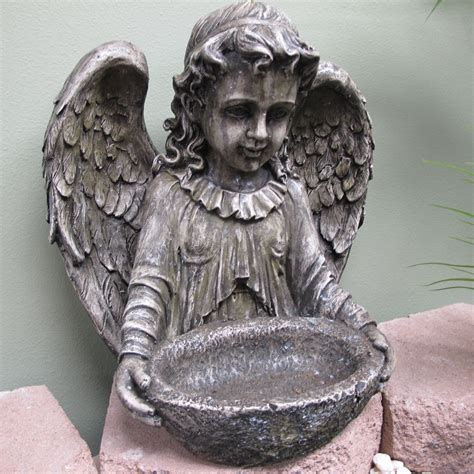 Welland Industries LLC Garden Angel Bird Bath | Imágenes religiosas, Religiosas