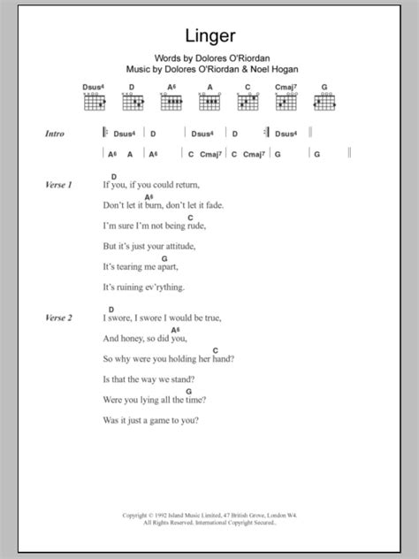 Linger | Sheet Music Direct