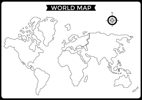 World Physical Map Blank - London Top Attractions Map