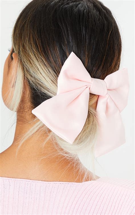 Pink Satin Oversized Bow Hair Clip | PrettyLittleThing