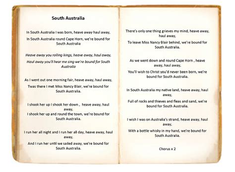 'SOUTH AUSTRALIA' | Lyrics to the popular Cornish sea shanty ღ⊰n | Sea shanties, Sea, Folk music