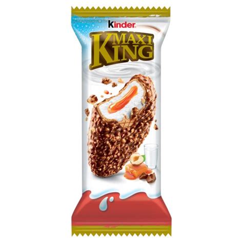 Kinder Maxi King lágy karamellás és tejes töltésű ostya mogyoródarabkás tejcsokoládé-bevonattal ...