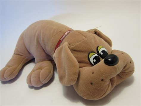 Vintage Pound Puppies with Collar 80's Toys Brown Pug