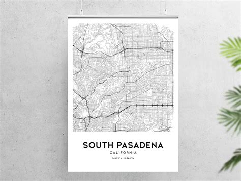 South Pasadena Map Print South Pasadena Map Poster Wall Art | Etsy