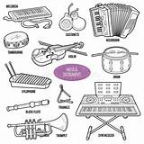 Set Musical Instruments Coloring Stock Illustrations – 76  sketch template