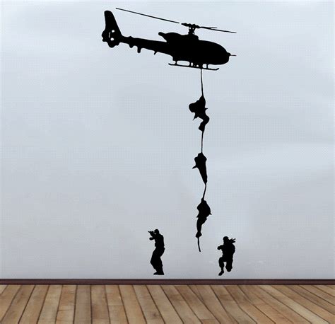 LARGE Army Troop Helicopter Wall Art Decal Sticker Kids Soldier Vinyl DIY SAR21 | eBay