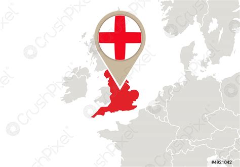 England on Europe map - stock vector 4921042 | Crushpixel